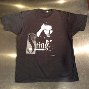 Vintage 80's Sting Nothing Like The Sun Tour Black Large Concert T-Shirt USA